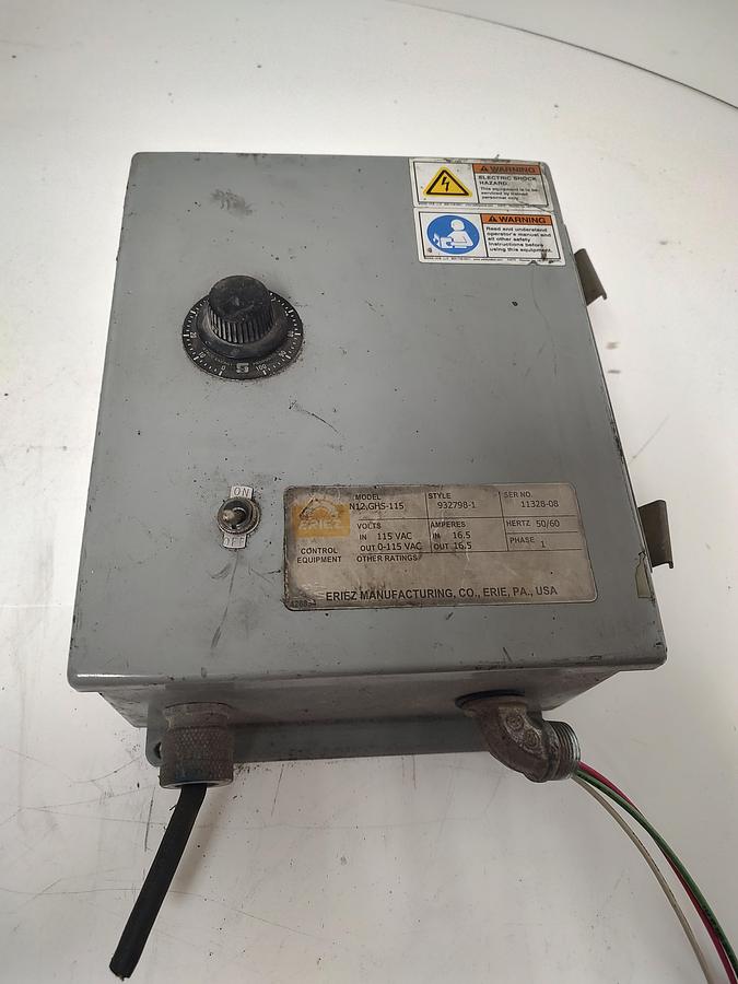 Used ERIEZ MAGNETICS Vibratory Feeder Controller N12GHS-115 CONTROL PANEL STYLE 932798-1 115V #2