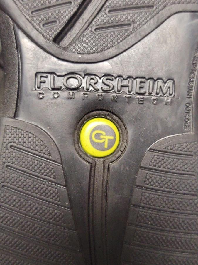 Used NIB Florsheim Mens Black Casual Sneakers Shoes 8.5 Medium 14090-001 Leather