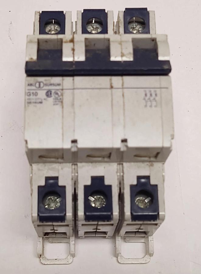 Used 3G10UM ABL Sursum G10 480/277V  10A 3 Pole Circuit Breaker DIN Rail