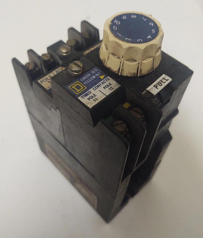 Used 🔥 Square D Control Relay Class 8501 Timed Contacts 120V Coil