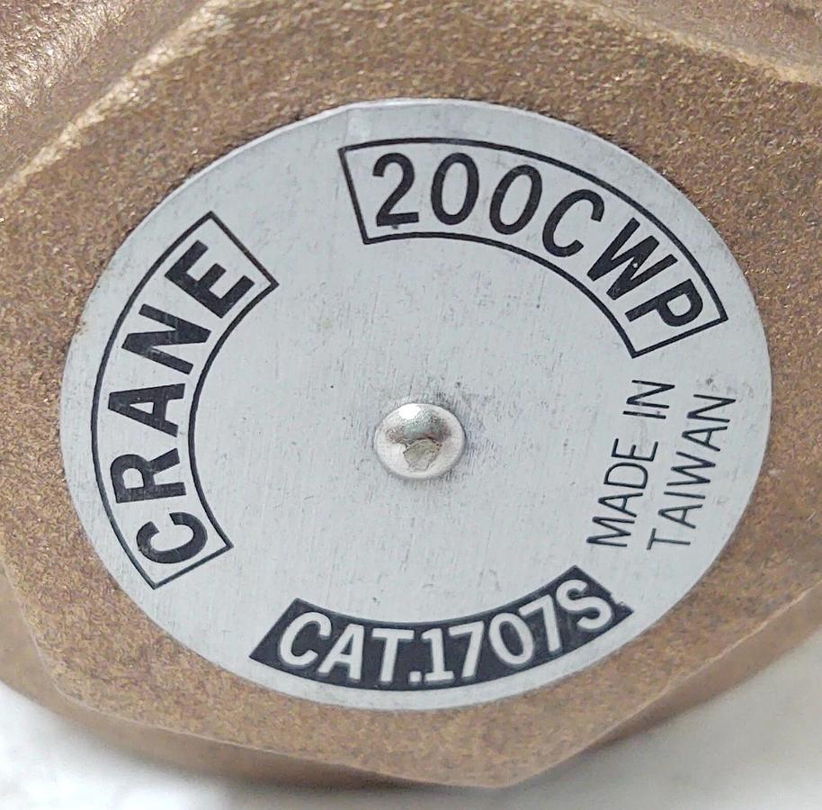🔥 NEW- CRANE VALVE P/N: 1707S 1-1/2" Bronze Swing Gate Check Valve 125S 200CWP