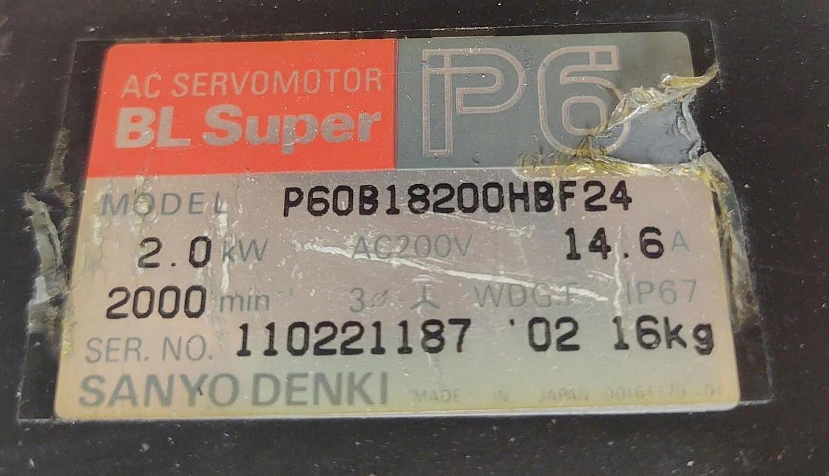 Used 🔥(TESTED) SANYO DENKI Servo Motor P60B18200HBF24 Mitsubishi Injection Press