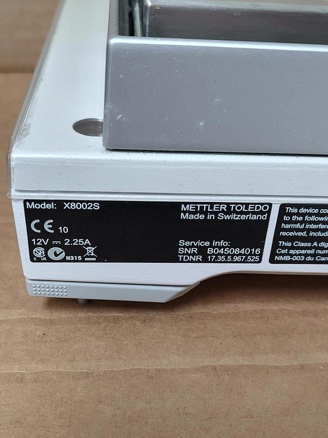 Used 🔥#5 Mettler Toledo X8002S Precision Balance Scale 8100g x 0.1g - No Head Unit