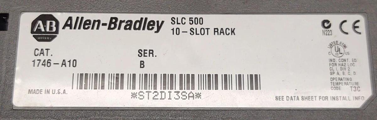 Used PLC Allen-Bradley SLC500 1746-A10 Rack 10 Slots Power Supply And 7 I/O Cards