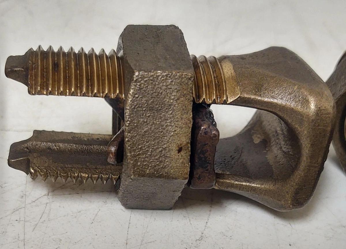🔥QTY 3 - Bronze Burndy KS29 Split Bolt Connector RUN 250 250-8 TAP KS-29