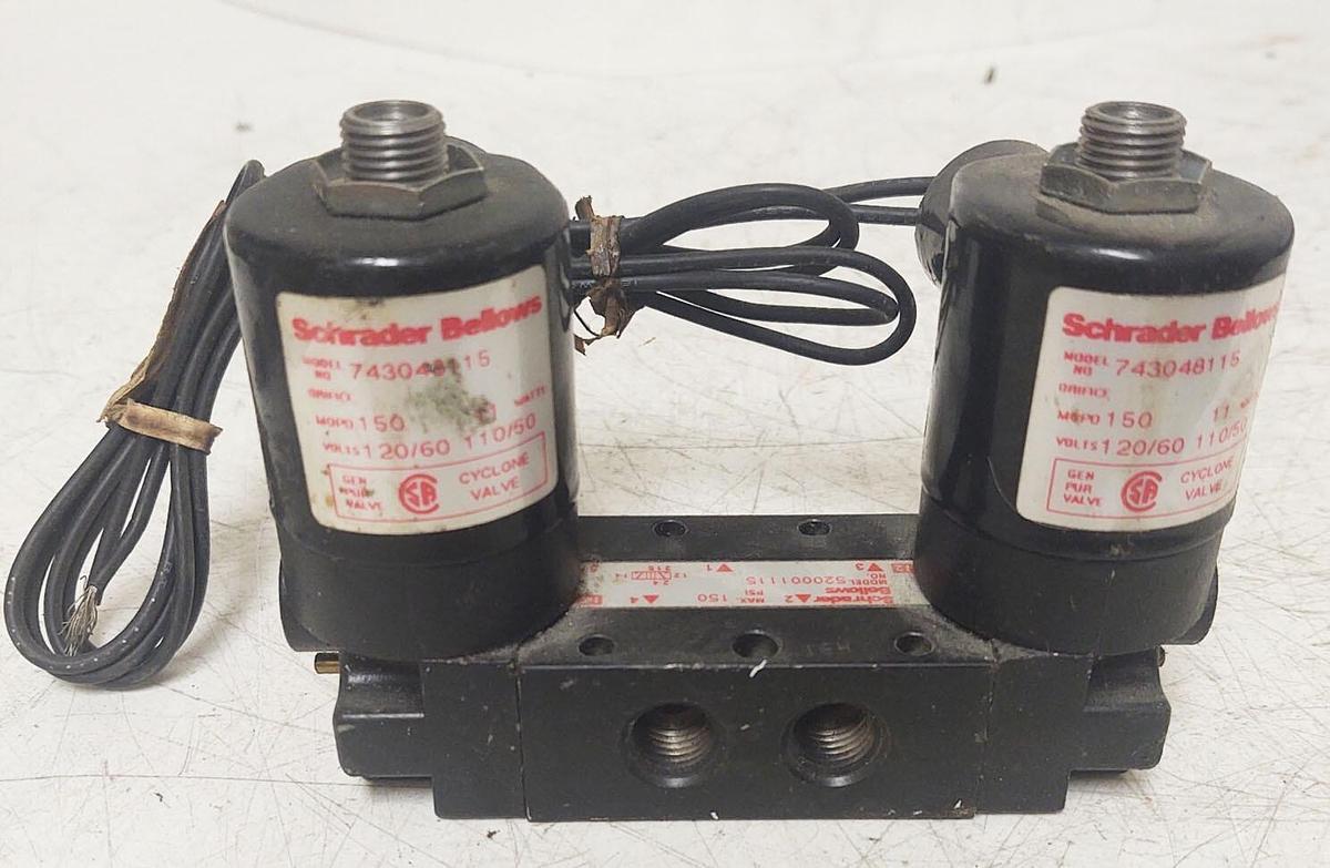 🔥Schrader Bellows 520001115 Double Solenoid Valve 4 Way 2 Pos 150PSI 120V Coil