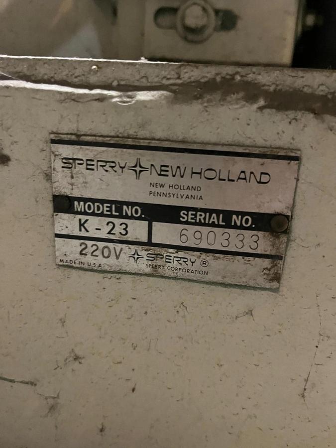 Used Sperry New Holland Model K-23 Centrifugal Dryer / Chip Wringer 220 V 3 Phase