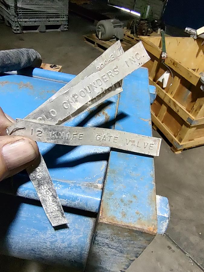 Used AGLO Pneumatic 12" Knife Gate Valve with Hopper
