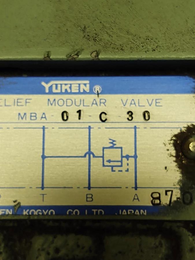 Used Yuken Valve Stake C DSG-03-C-D24-20  With Relief Valve MBA-01-C-30 FREE SHIPPING