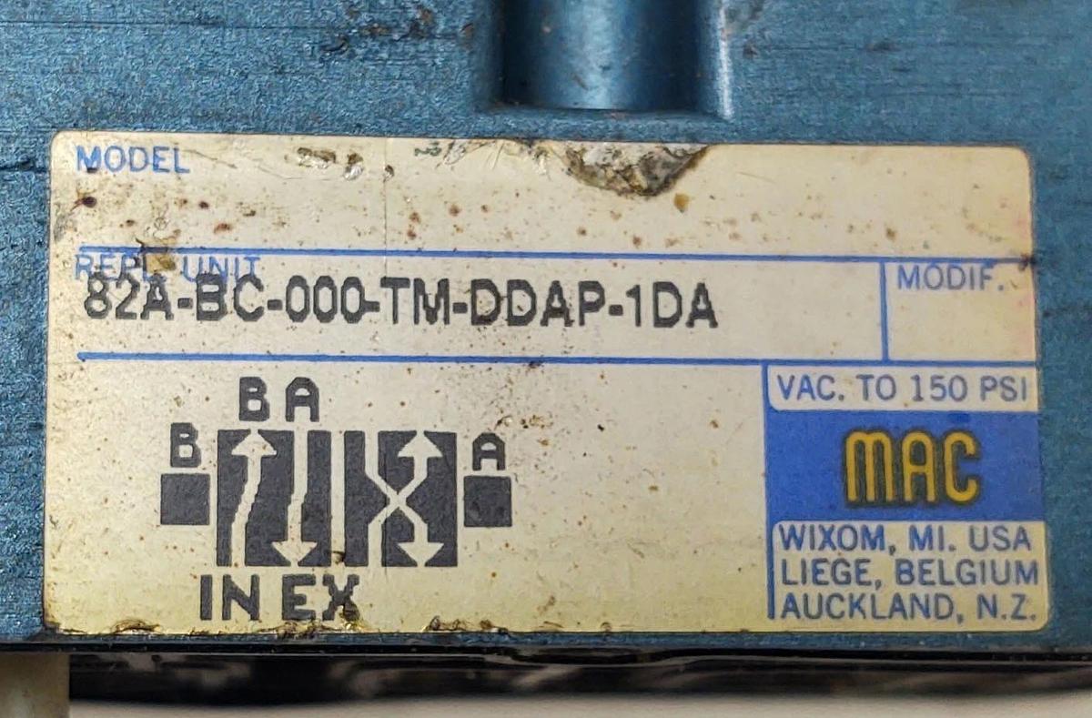 Used 🔥MAC Valves 82A-BC-000-TM-DDAP-1DA Pneumatic Solenoid Valve