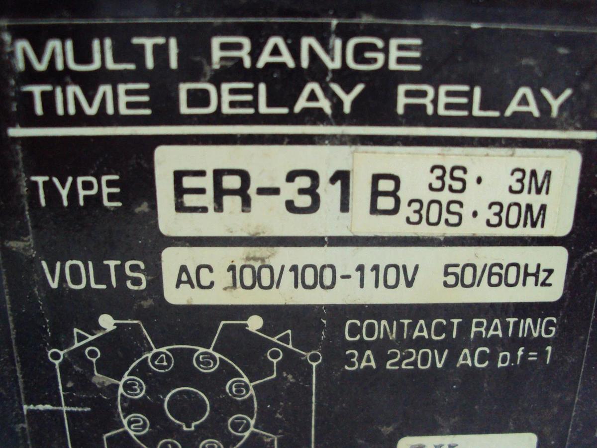 Used TEC Multi Range Time Delay Relay Type ER-31B Timer 3S-3M  30S-30M
