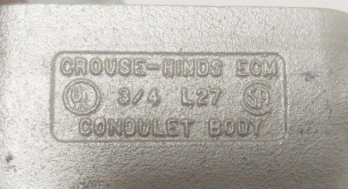 🔥(2PCS) CROUSE-HINDS L27, Rigid Conduit Outlet Body, 3/4, Form 7, With 3 Covers