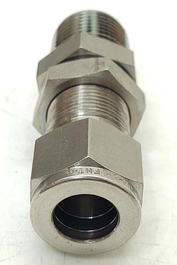 🔥 (2) Swagelok Stainless Bulk Head Unions, 1/2 NPT x 1/2 Tube 316 FZF