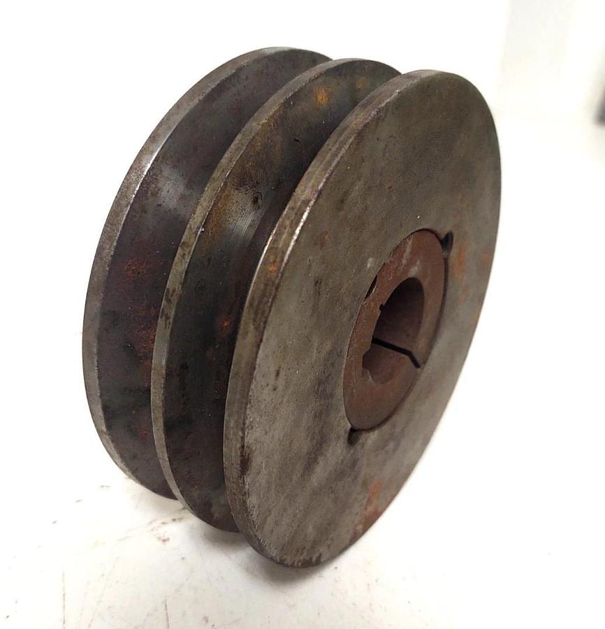 🔥5" Sheave 2B4 6-1610 TB Bore V-Belt Pulley, 2 Groove 1610, 1-1/8" Bushing