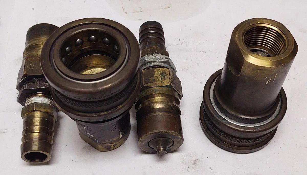 Used (2 SETS) Foster H6 Quick Connect Coupler 3/4 NPT Brass W/Foster K6S Male Fitting