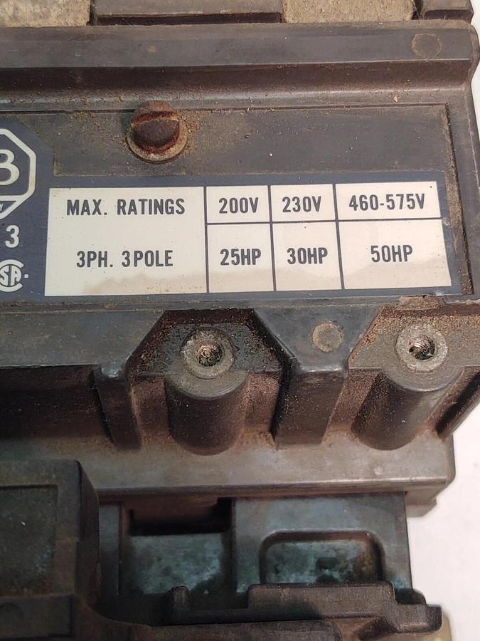 Used 50HP 600VAC 3 Pole Allen Bradley 709-DOB103 Contactor #3 Motor 120 Coil TESTED