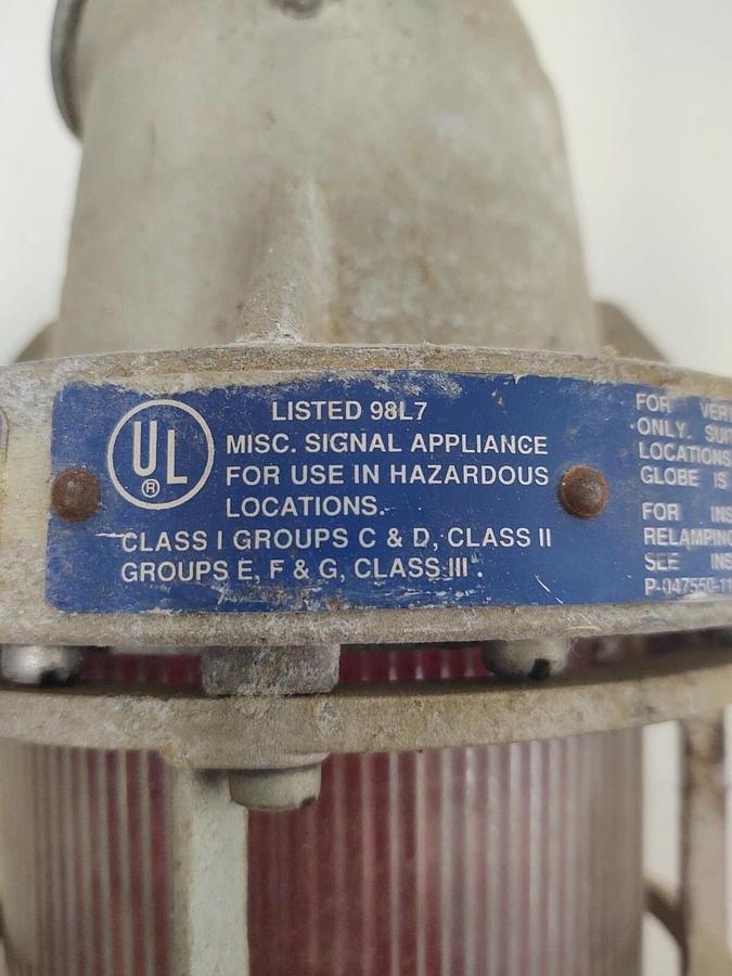 Used 🔥 Edwards Explosion Proof Hazardous Location Warning Light 98L7 92EXR-N5