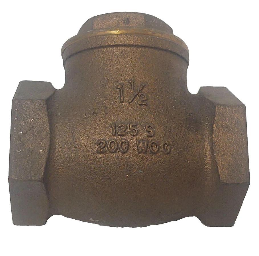 Used 🔥PGL 1-1/2" BRONZE 125S 200 WOG THREADED GATE SWING CHECK VALVE