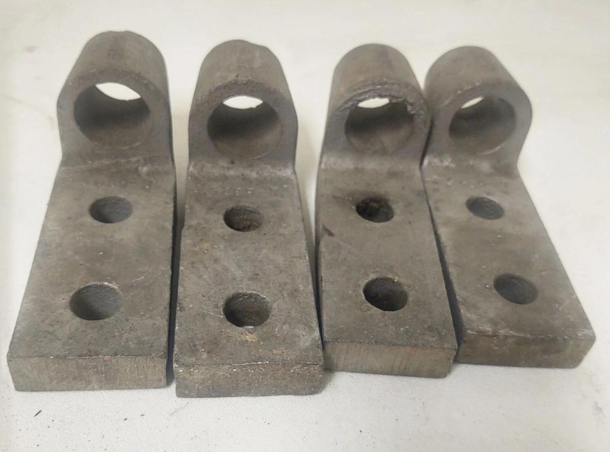 🔥(4 PCS Lot) ALCOA 1524  B3689-7 CABLE CONNECTOR ALUMINUM HEAVY GAUGE