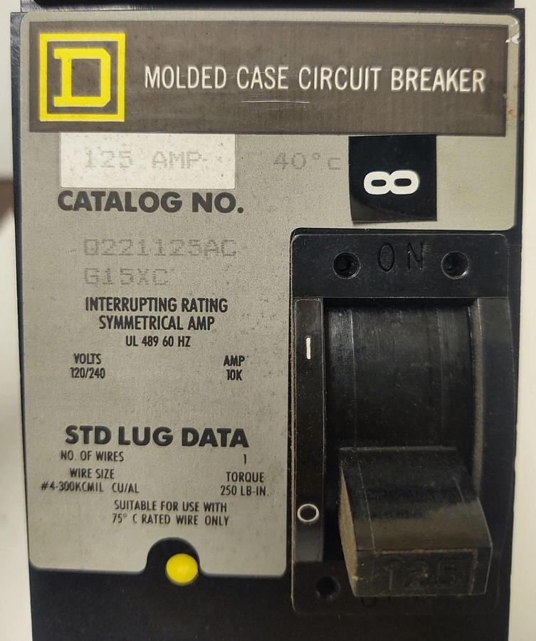 Used 🔥SQUARE D Q221125AC I Line Circuit Breaker 125 Amp 120/240 volt 2 pole