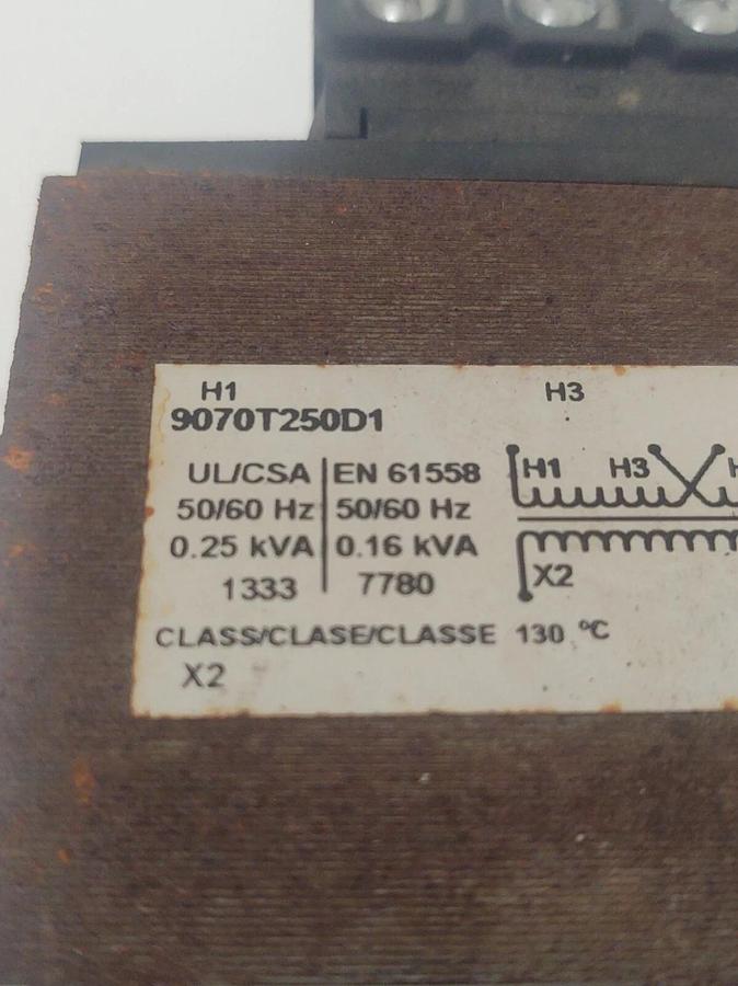 Used 🔥SQUARE D CONTROL TRANSFORMER .25 KVA 9070T250D13