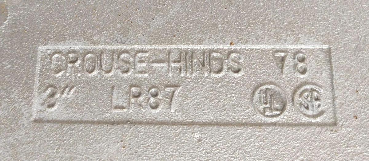 🔥CROUSE HINDS LR87 FORM 7 3" CONDULET NEW