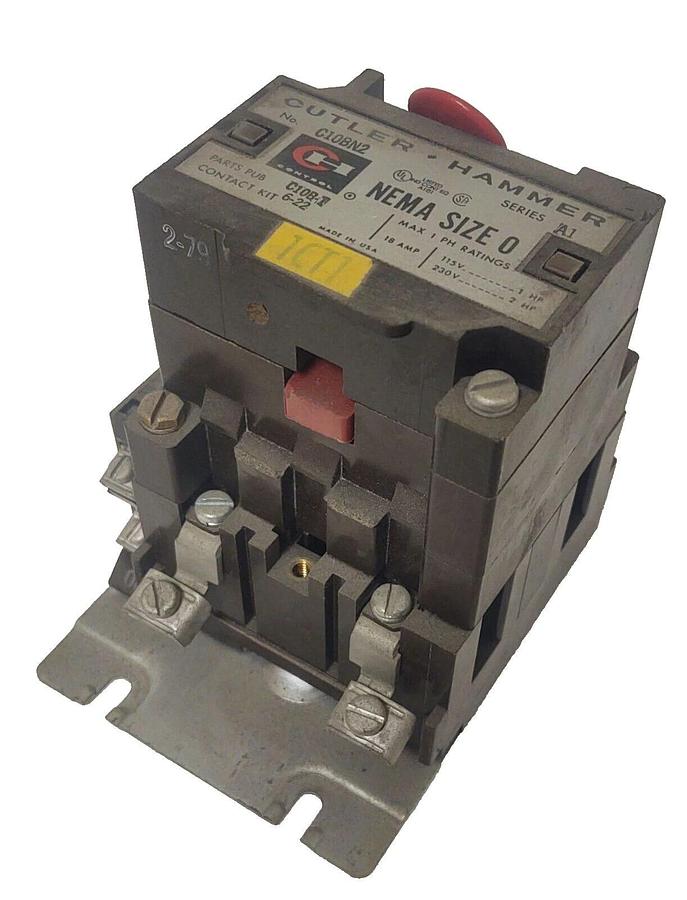 Used 🔥 TESTED Cutler Hammer C10BN2 Size 0 18A Contactor 110/120 Coil