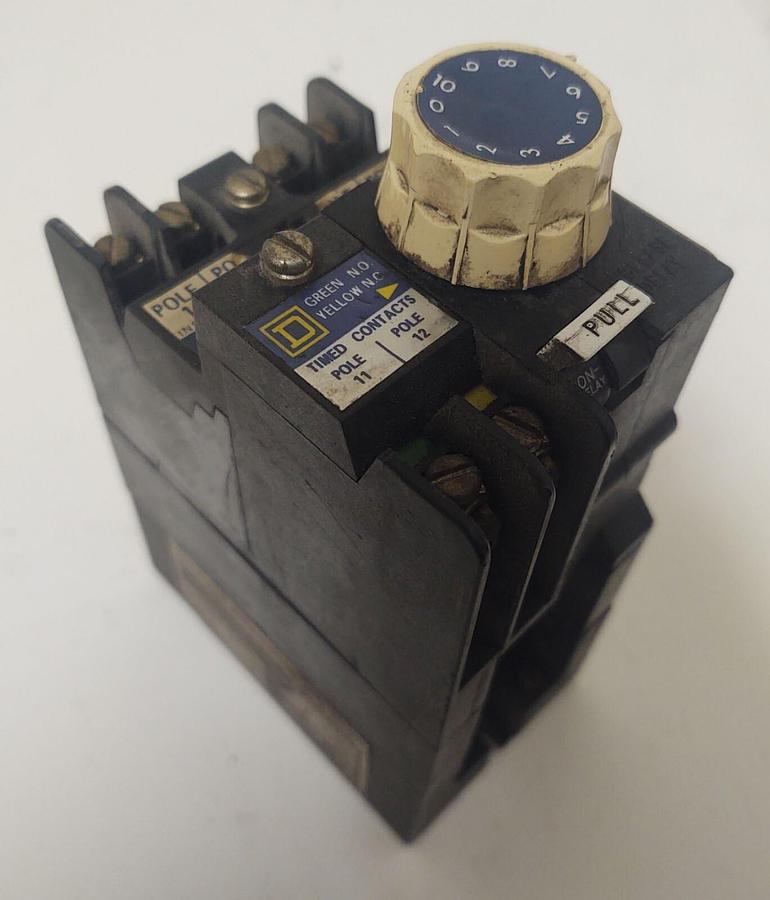 Used 🔥 Square D Control Relay Class 8501 Timed Contacts 120V Coil