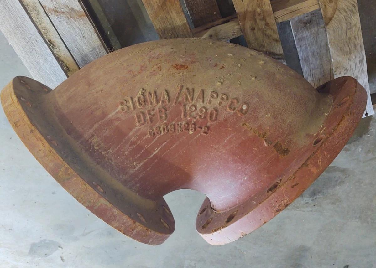 Used 🔥(QTY 1)  12" Cast Iron Flanged 90 Degree Elbow Fitting 12 Bolt DFB-1290