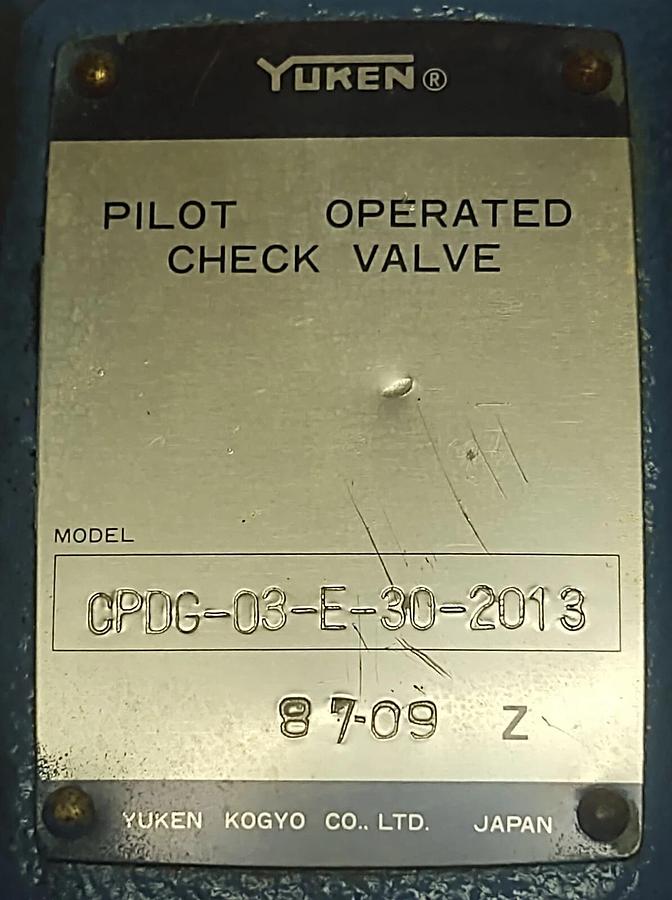 Used YUKEN Pilot Valve CPDG-03-E-30-2013