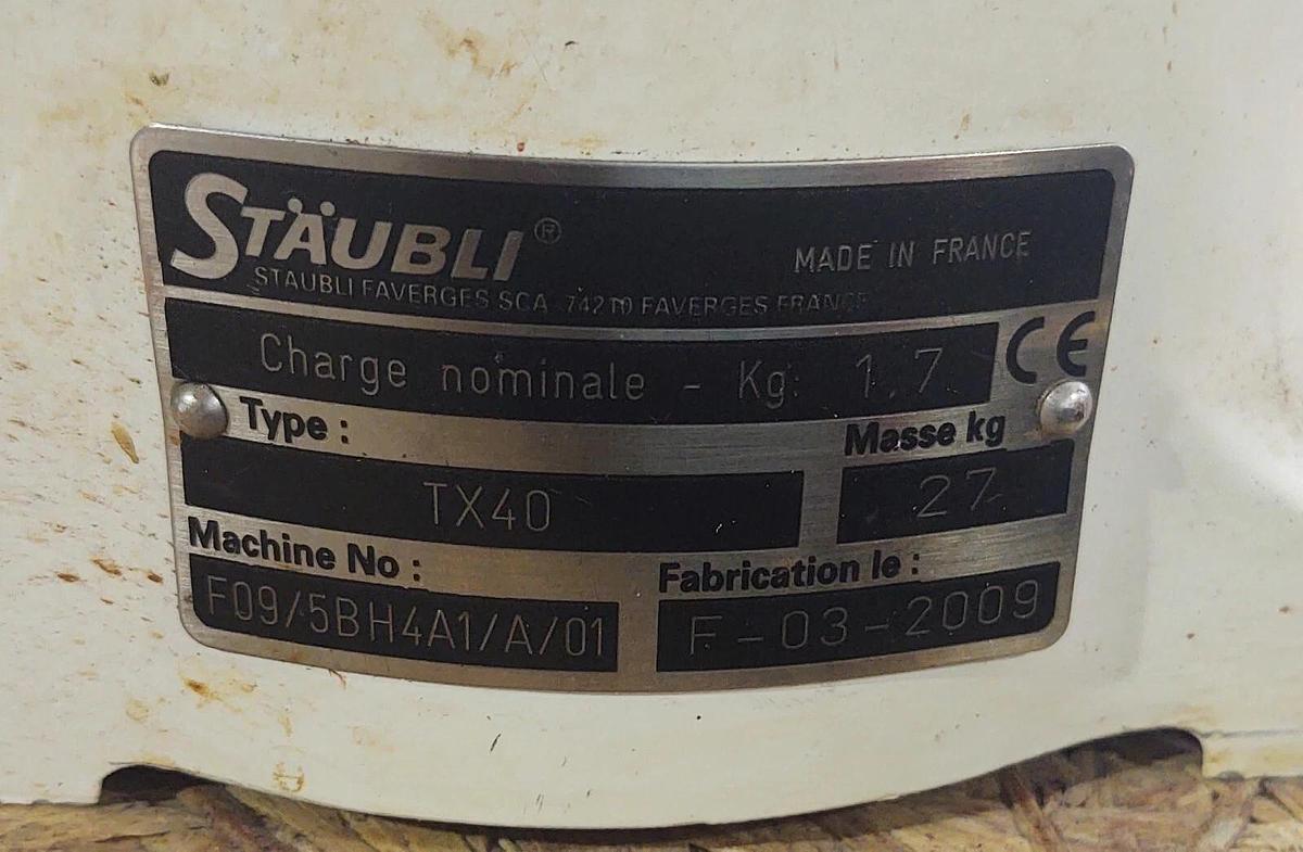 Used 🔥 Clean Working STAUBLI TX40 Robot 6 Axis, CS8C Controller, Euromap 67, 480V