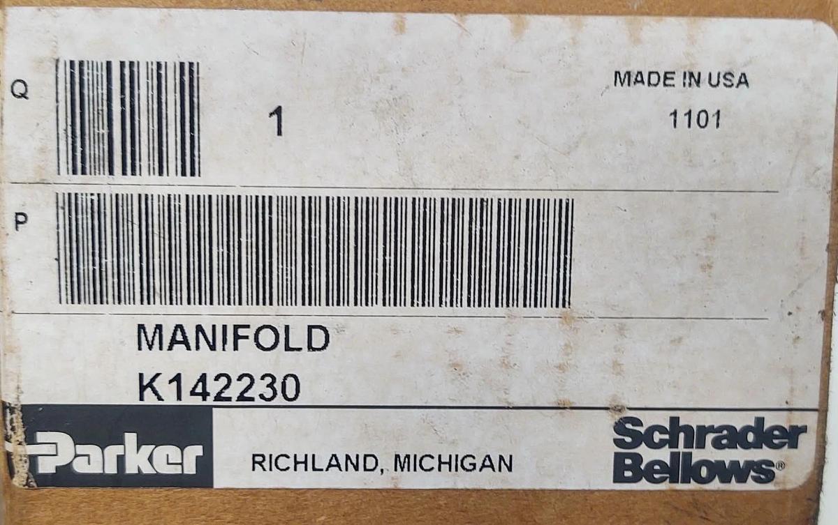🔥NEW - Parker K142230 Schrader Bellows Manifold Base