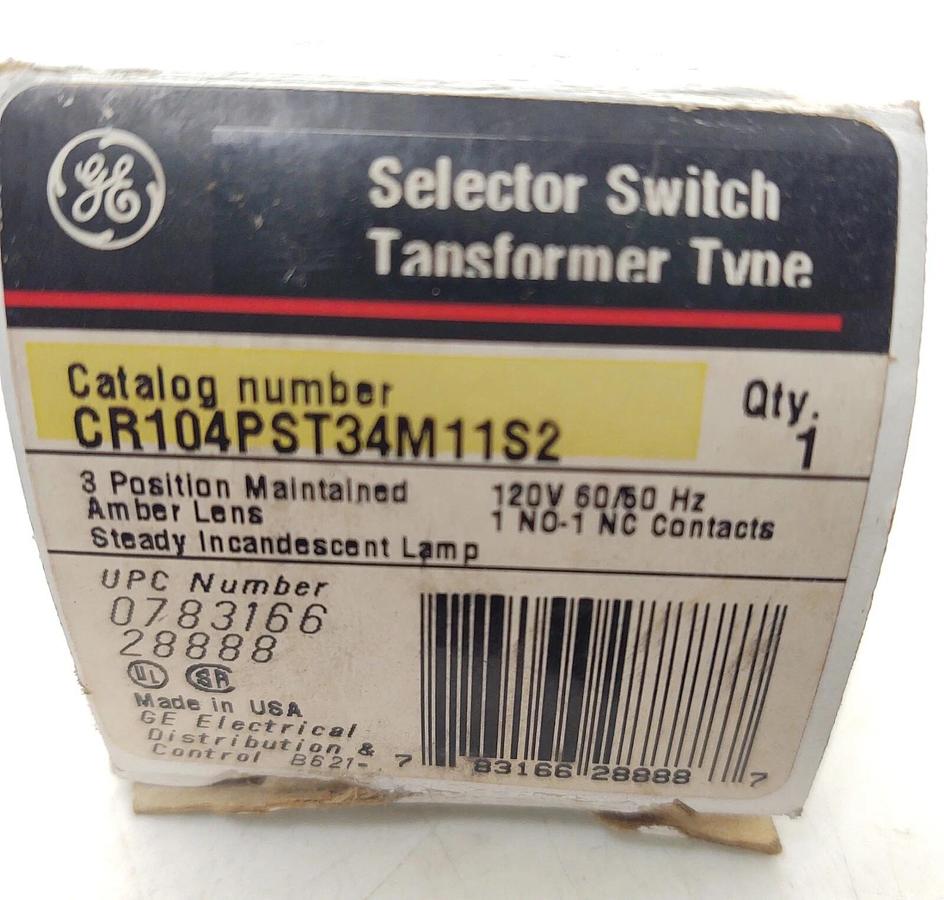 🔥 (NEW) General Electric CR104PST34M11S2 3-Position GE Switch 1 NO 1 NC Contact
