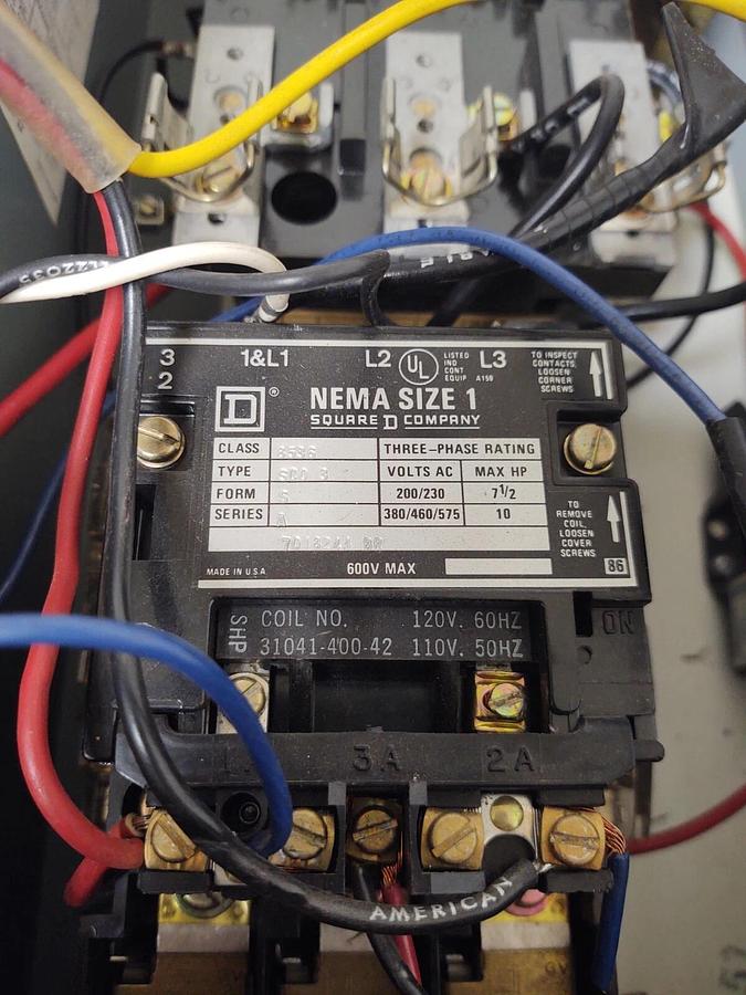 Used Square D Size 1 Combination Motor Starter Disconnect 8538SCG14CFP2TX12 120V Coil