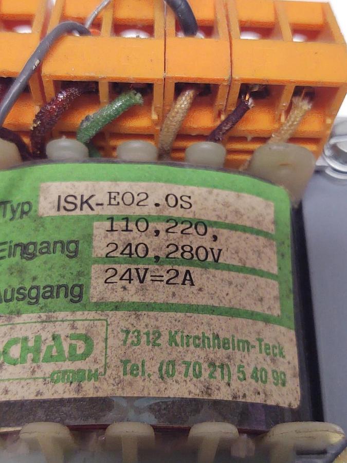 Used Schad ISK-E02.0S   24V 2 Amp Control Transformer  Input 280, 240, 220, 110