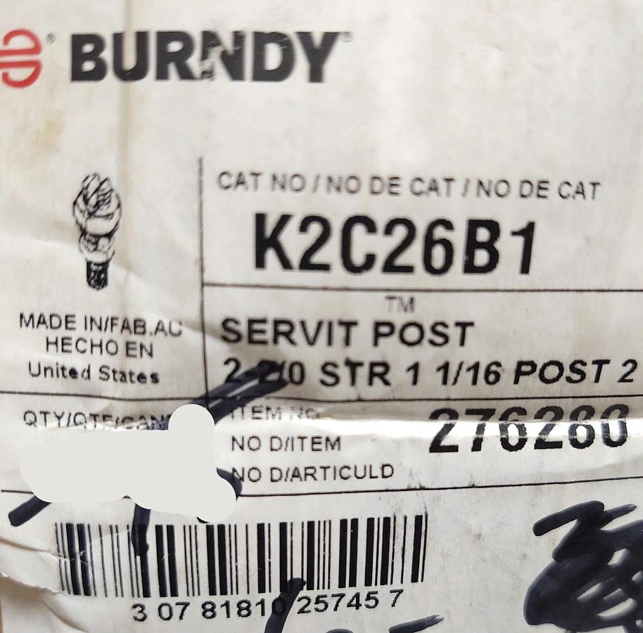 🔥 NEW Burndy K2C26B1 - 2-2/0 STR 1 1/16 POST SPLIT NUT BRONZE GROUNDING