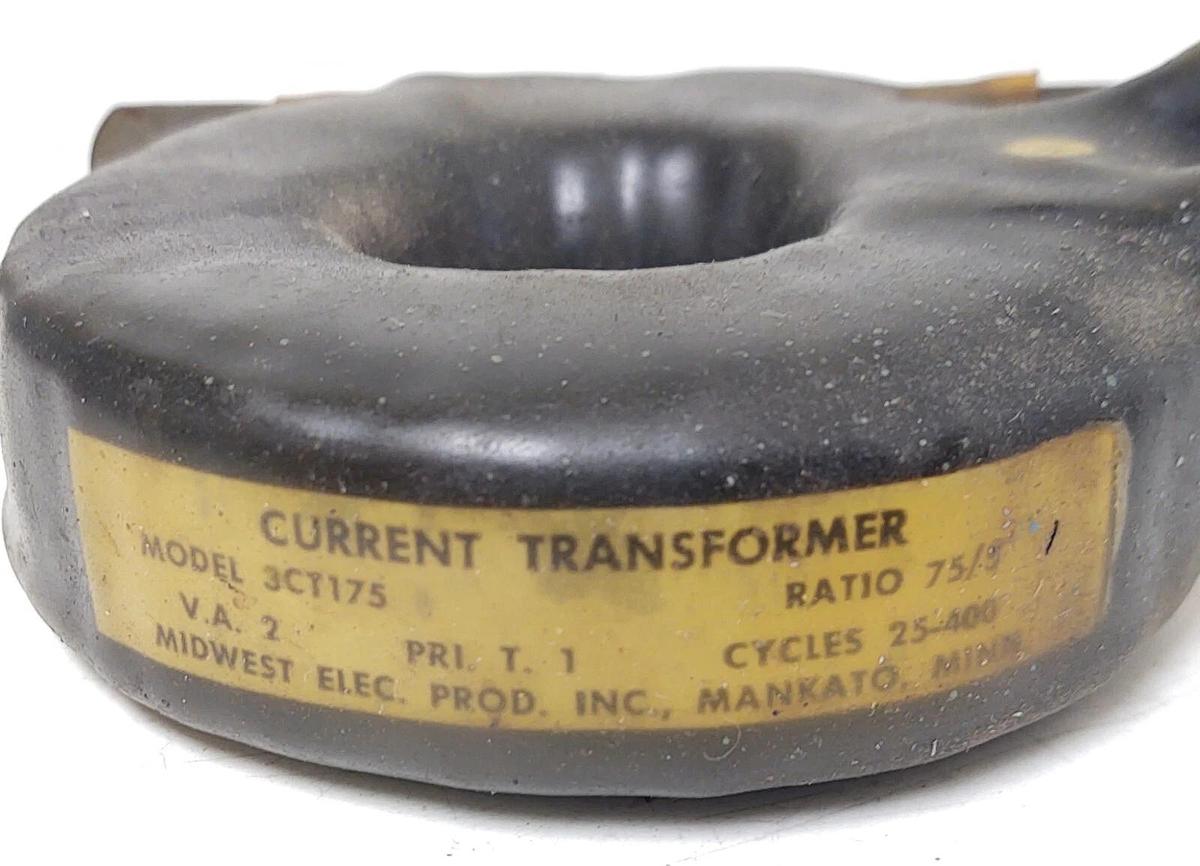 Used 🔥 MIDWEST 3CT175 CURRENT DETECTION COIL 25-400HZ Ratio 175/5