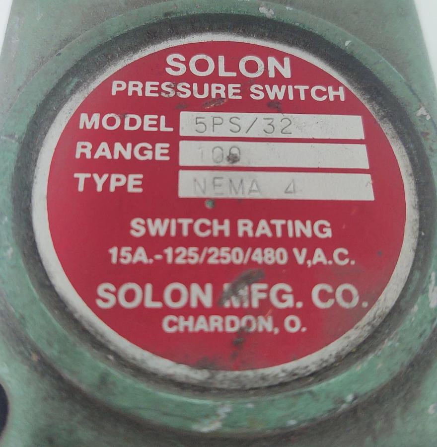 Used 🔥Solon 5PS/32 Pressure Switch Kit Range 100 Type NEMA 4