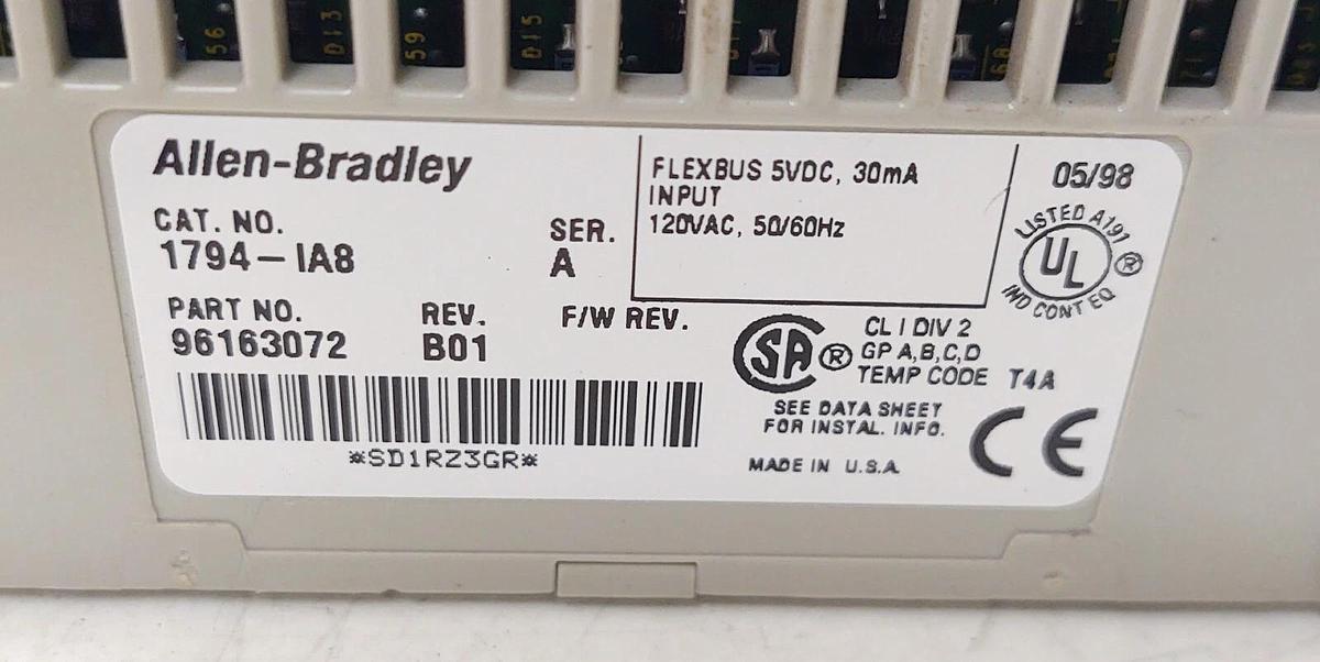 Used 🔥 (5 PCS) ALLEN BRADLEY PLC 1794-IAB A - 120 VAC INPUT FLEX I/O MODULE