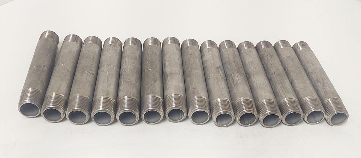 🔥(QTY 14) 1/2" X 5" 316 Stainless Steel Pipe Nipple L40W5K64050501