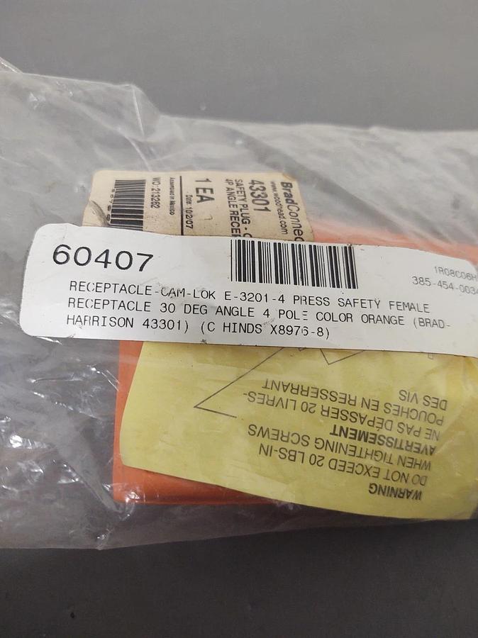 🔥 NEW CROUSE HINDS X8976-8 FEMALE RECEPTACLE E3201-4 CAM LOK 60407 SAFETY PLUG