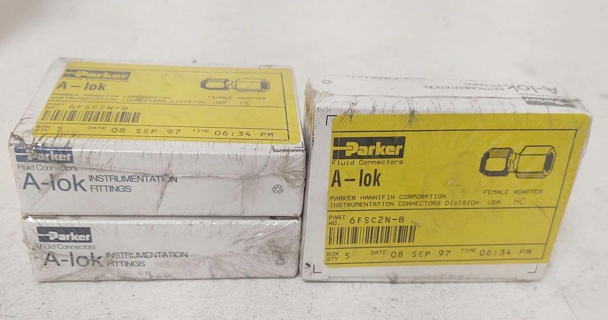 🔥 LOT OF 15 PARKER 6FSC2N-B A-LOK TUBE BRASS FEMALE CONNECTOR