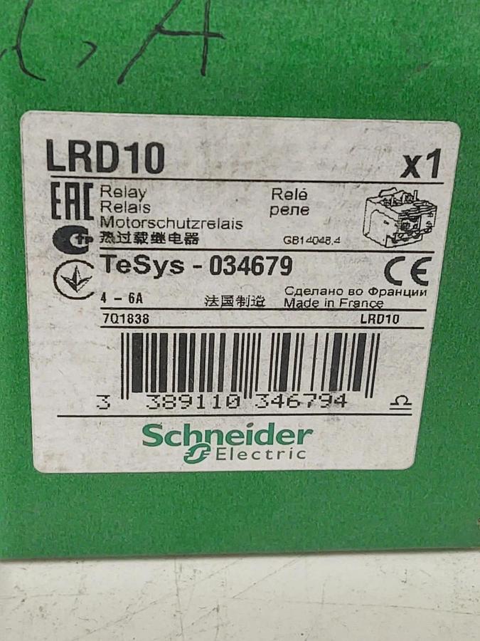 🔥NEW Schneider Electric LRD10 Thermal Overload Relay - 4 to 6 AMPS