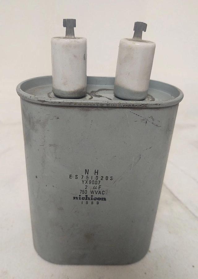 🔥NOS, 2mf, 750 Volts Nichicon Capacitor, ES751020S, YX9007 2MFD