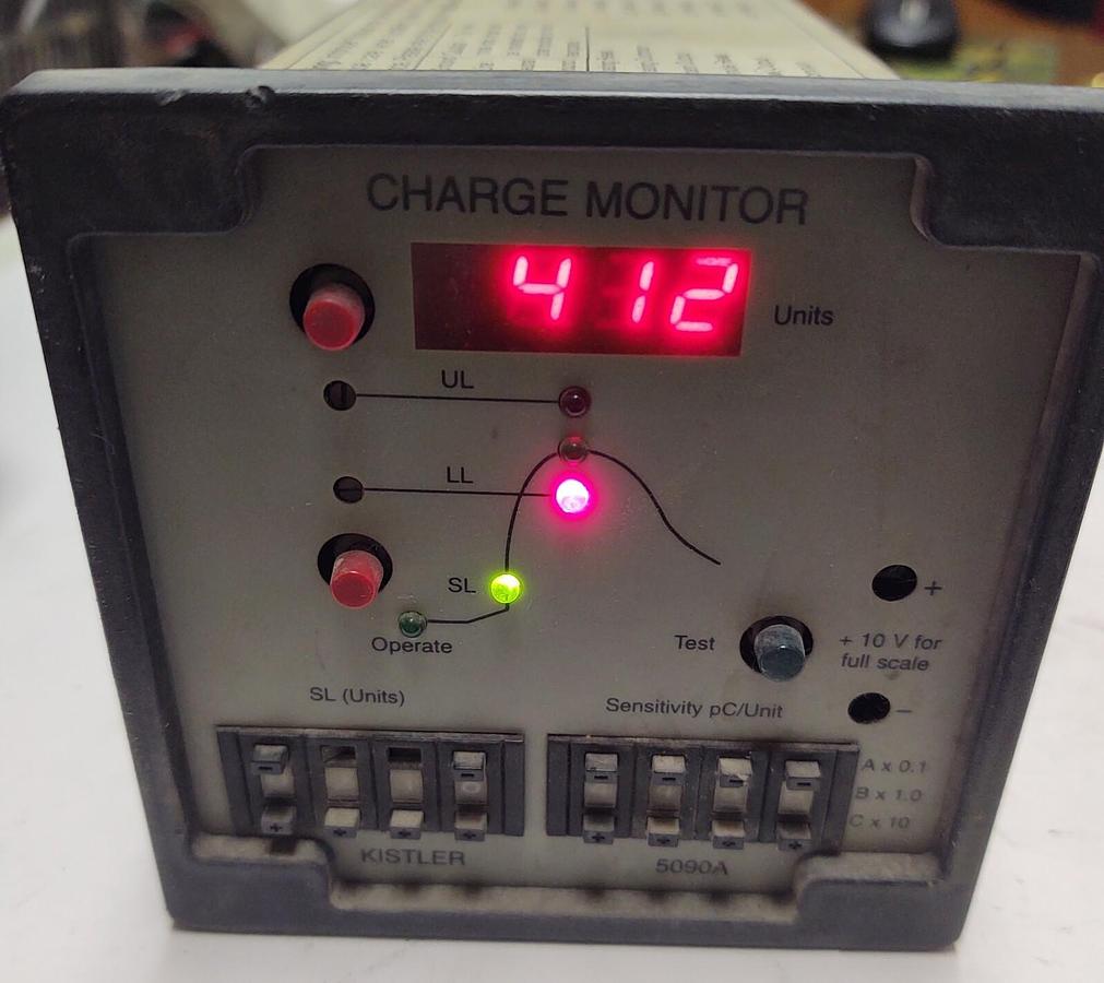 Used KISTLER INSTRUMENTS CHARGE MONITOR TRANSDUCER CAVITY PSI 5090A CABLE 18FT C74862