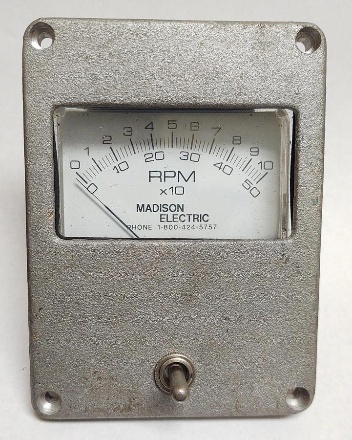 Used 🔥 Madison Electric RPM Analog Panel Meter A200-C130 B132200