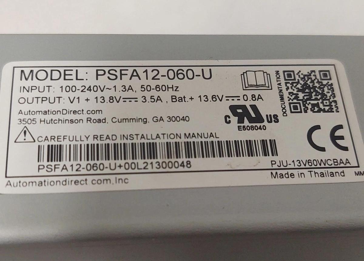 🔥NIB AUTOMATION DIRECT PSFA12-060-U 13.8VDC POWER SUPPLY 100-240VAC INPUT