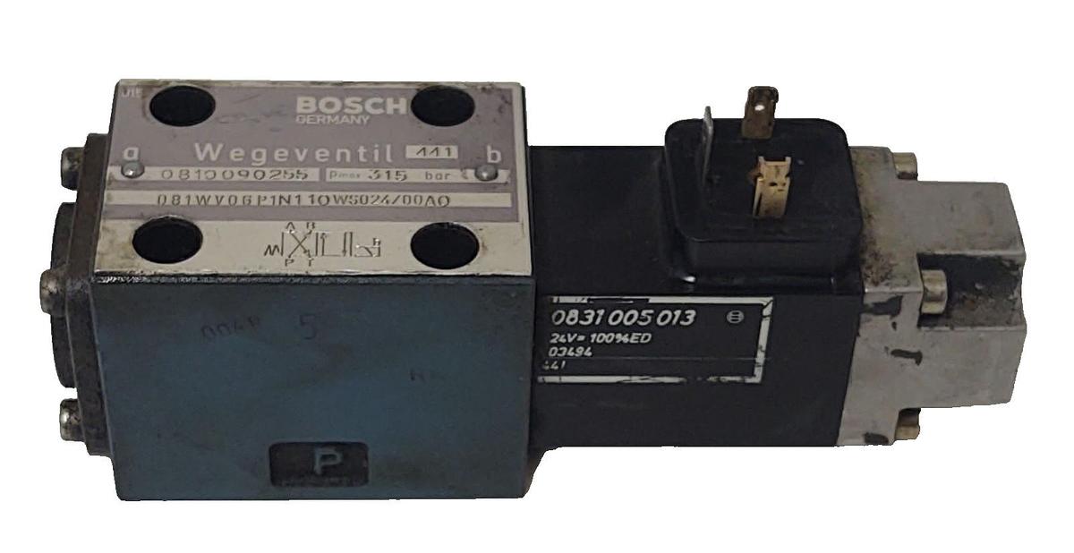 Used đŸ”¥Bosch 081WV06P1N110WS024/00A0 Solenoid Valve, 315 Bar Max Pres., 0810-090-255