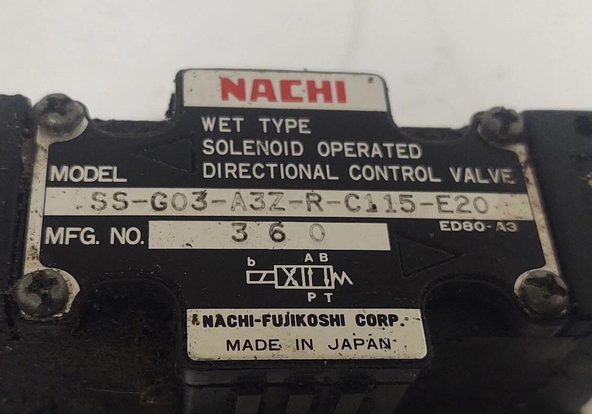 Used đŸ”¥Nachi SS-G03-A3Z-R-C115-E20 Wet Type Solenoid Directional Control Valve