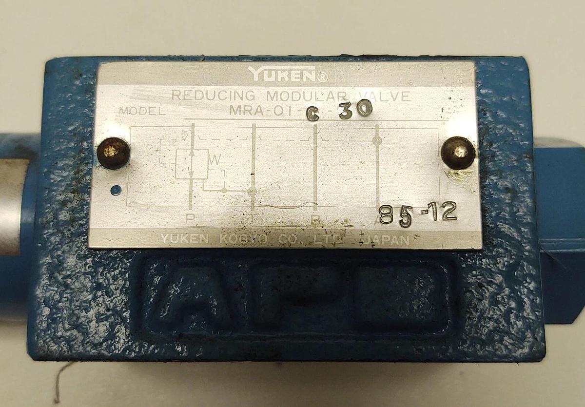 Used Yuken MRA-01-C-30 MRA01C30 Overflow Reducing Modular Valve Free Shipping
